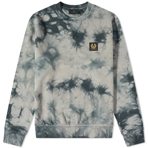Belstaff Patch Logo Tie Dye Crew Sweat Granite Grey - Picture 4 of 11